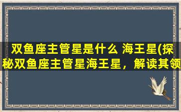 双鱼座主管星是什么 海王星(探秘双鱼座主管星海王星，解读其领导风格与职场优劣势)